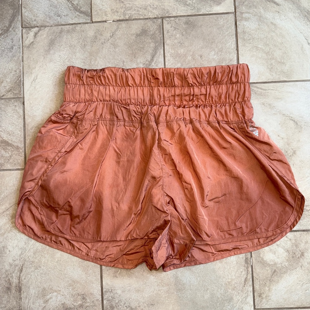 FP Movement by Free People Pink Rust Orange Athletic Shorts Women’s Size Large